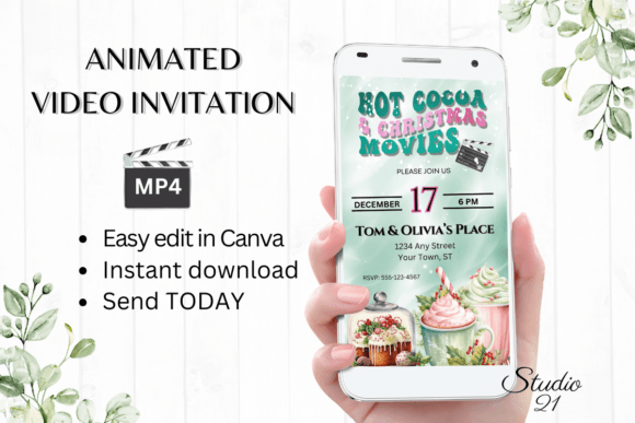Animated Hot Cocoa and Movies Invitation: A Cozy Digital Solution