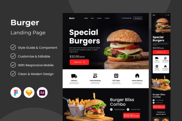 Burn - Burger Landing Page: Ignite Your Brand's Digital Presence