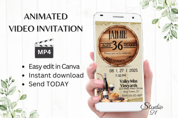 Celebrate in Style: Digital Wine Birthday Invitations