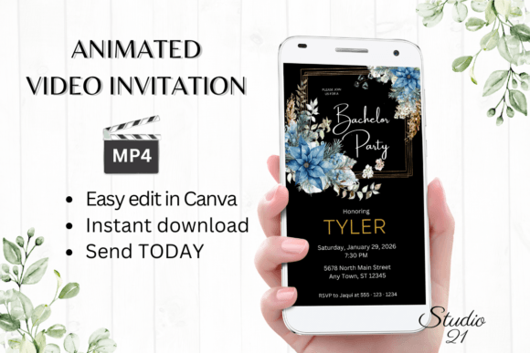 Christmas Bachelor Party Invite W5213: A Festive Digital Evite