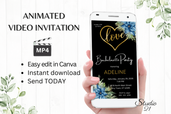 Christmas Bachelorette Party Evite W6211: Festive Digital Invitations