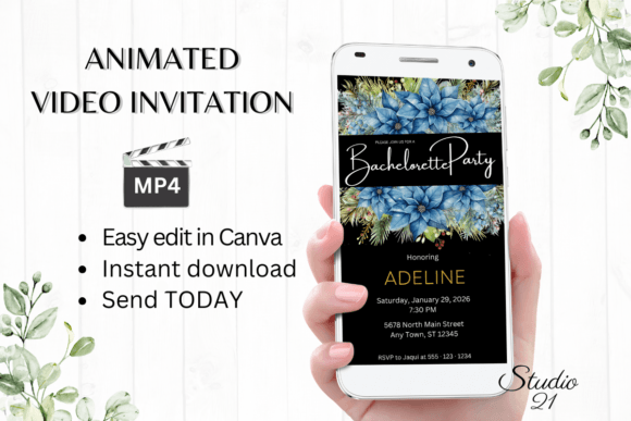 Christmas Bachelorette Party Evite W6217: Festive Invitations Made Simple
