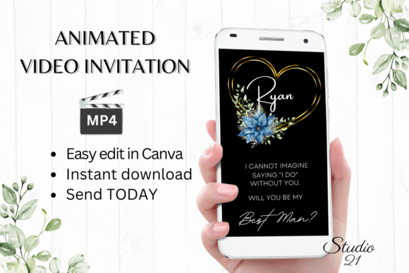 Christmas Best Man Proposal W3219BM: A Festive Digital Video Invitation