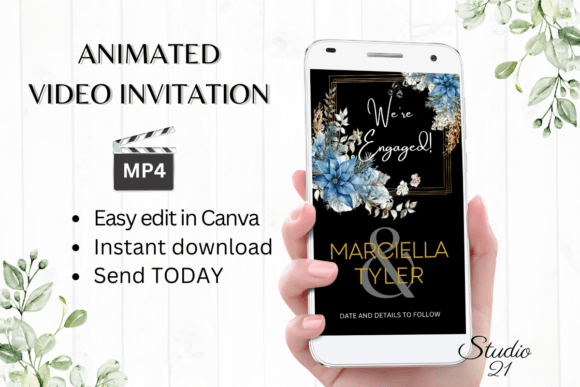 Christmas Engagement Announcement W1213B: Your Festive Digital Evite