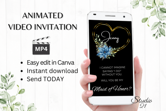 Christmas Maid of Honor Proposal W3219MH: A Festive Digital Invitation