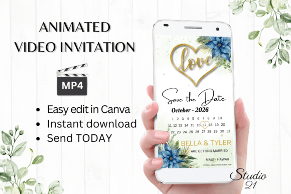 Christmas Save the Date W2210B: Festive Digital Invites