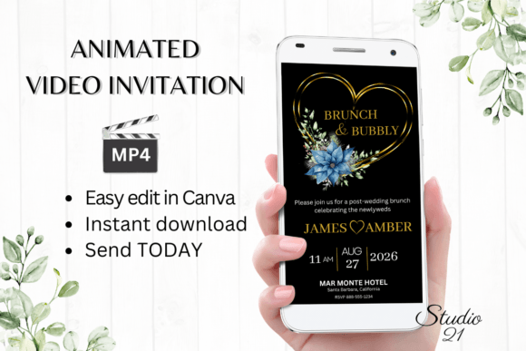 Christmas Wedding Brunch Invite W9219: Your Animated Evite Solution