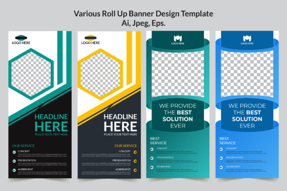 Effortless Branding: The Roll Up Banner Design Template Set
