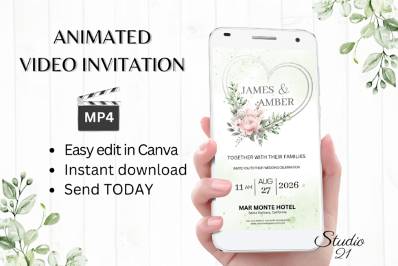 Pink Roses Wedding Invitation W8278: A Modern Floral Evite