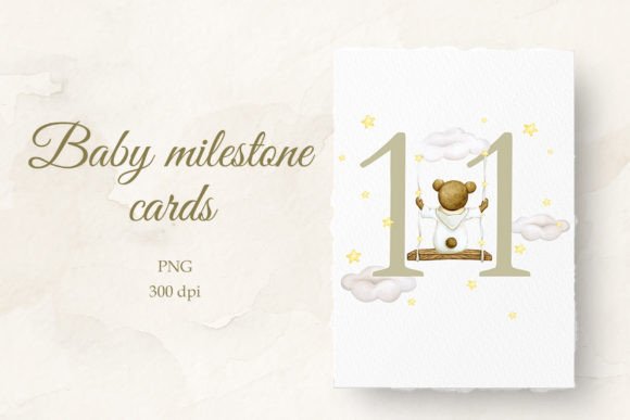 Preserve Precious Memories: Baby Milestone Card Watercolor 11months